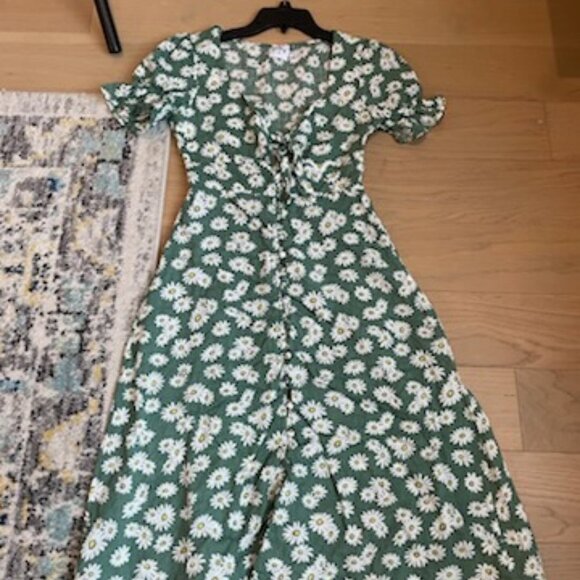 Women's Princess Polly Green Daisy Dress Size 4 - Picture 4 of 4